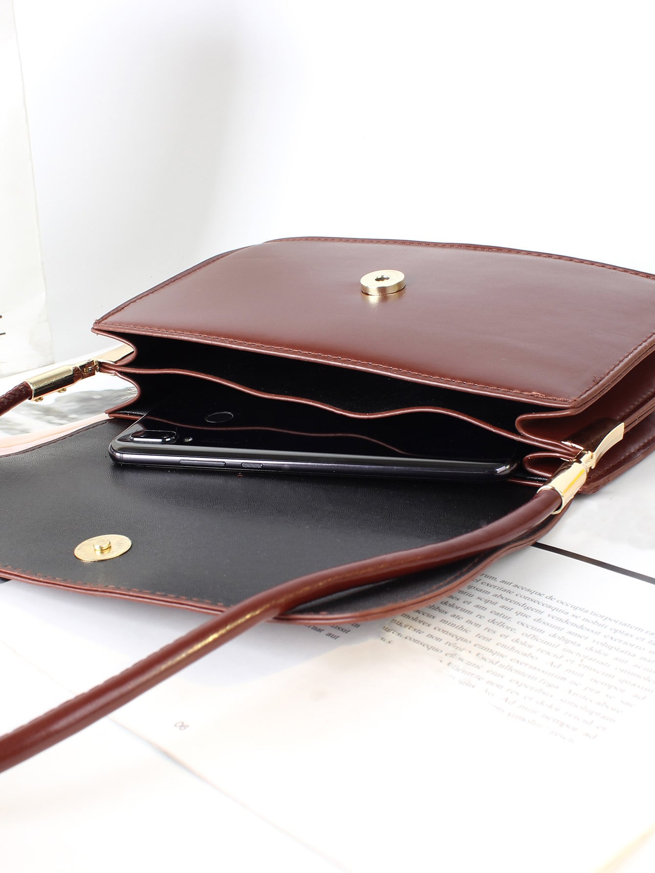 Crocodile Embossed Flap Bag - 8