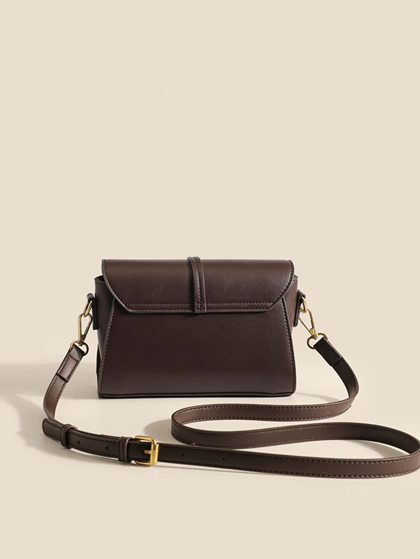 Mini Square Bag Houndstooth Pattern Flap PU - 11