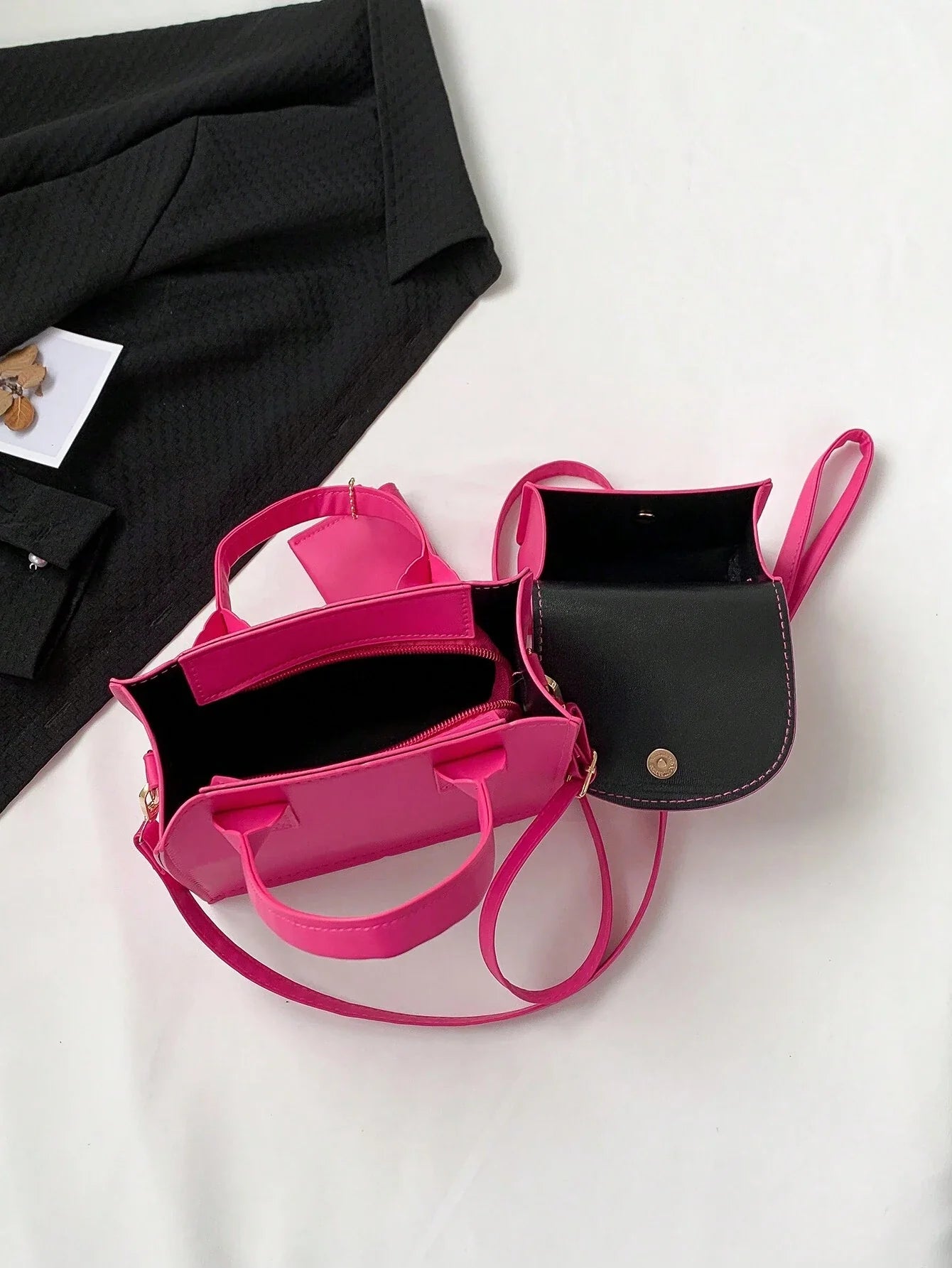 3pcs Set: Mini Solid Color Argyle Embossed Square Bags, PU Leather Dual Handle Adjustable Shoulder Strap Crossbody Bag, Wristlet Pouch, Zipper Wallet, Fashion Women Multi-Purpose Daily/School/Work Bag