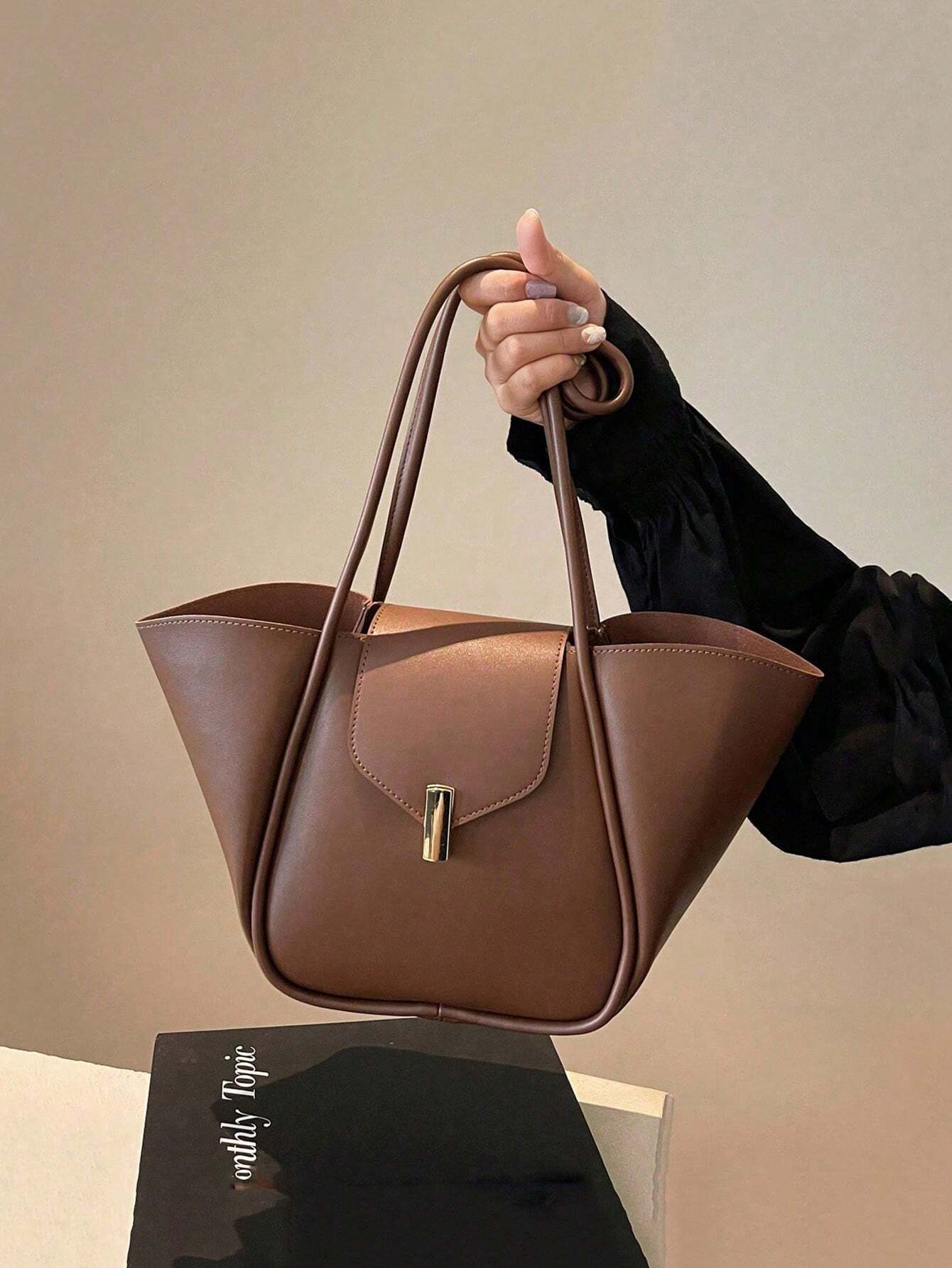 2025 Fashionable High-Quality Large Capacity Tote Bag, Casual Minimalist Shoulder Bag For Travel