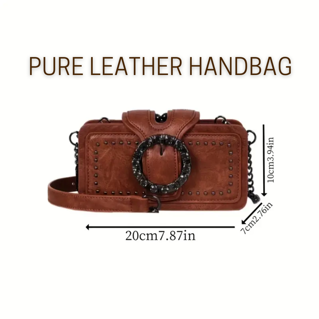 Elegance Luxe Leather Chain Decor Clutch
