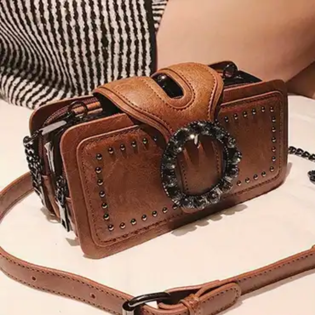 Elegance Luxe Leather Chain Decor Clutch