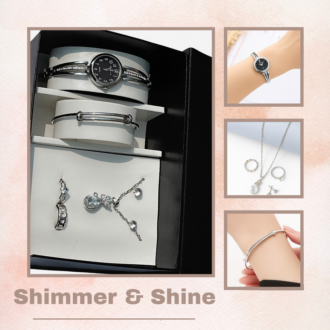 Shimmer & Shine - 7 PCS Silver Jewelry Set