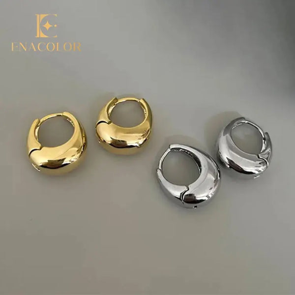 Enacolor Elegant Women Gold Metal Geometry Irregular Earrings Jewelry Accessories