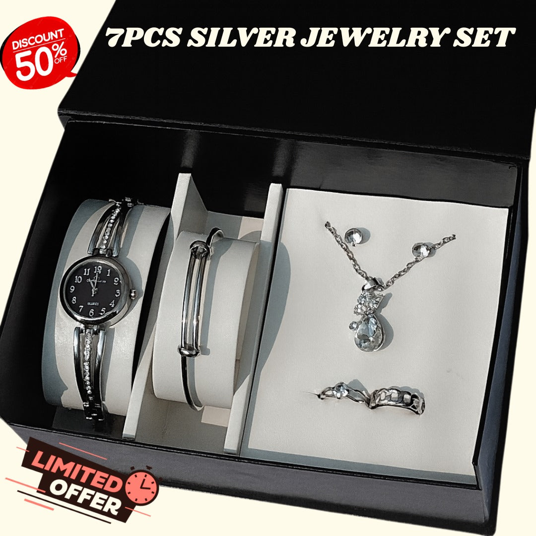 Shimmer & Shine - 7 PCS Silver Jewelry Set